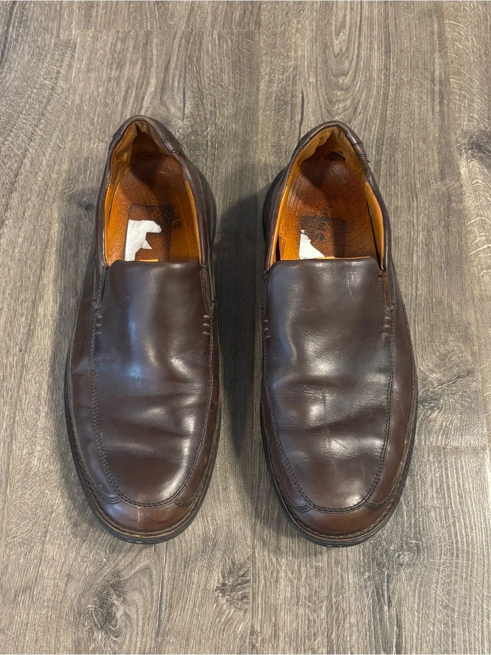 Timberland Brown Leather Slip On Loafers Sz 12-12.5 Smart Comfort System 73514